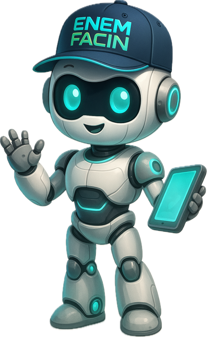 ENEM FACIN Mascot - Robô amigável com boné
